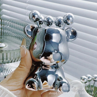 Bộ 6 Nĩa Ăn Trái Cây Bằng Thép Không Gỉ Kèm Hộp Đựng Hình Gấu Bearick Bằng Gốm Cao Cấp Sang Trọng - HÀNG CHÍNH HÃNG MINIIN