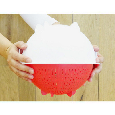 Rổ nhựa đa năng 2 lớp Kokubo, có thể quay 360 độ giúp rau củ ráo nước một cách nhanh chóng mà không bị dập nát hay rơi vãi ra ngoài - nội địa Nhật Bản 