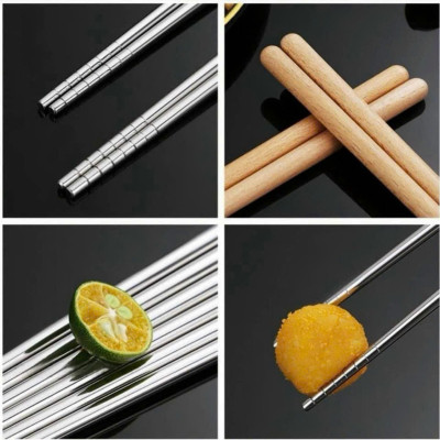 Đũa Inox Dài Nấu Ăn Cán Cầm Gỗ Thông Lõi Inox 304 Chống Han Gỉ Dài 38.5cm-  Đũa Xào Nấu Inox - Hàng Chính Hãng MINIIN