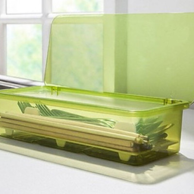 ( HOT HOT ) SẴN Hộp đựng thìa đũa nằm ngang có nắp và khay ráo nước ( giao màu ngẫu nhiên )