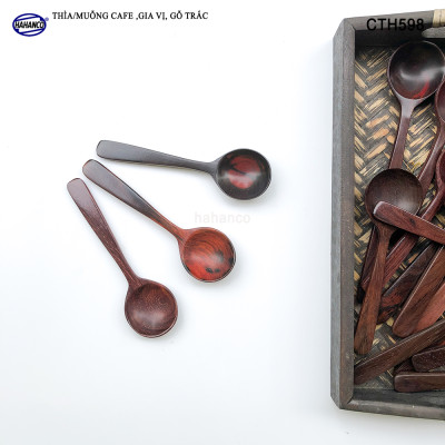 Thìa Gỗ Trắc Cẩm Đầu Tròn Cán Thẳng Để Khuấy Đồ Uống Xúc Gia Vị - CTH598