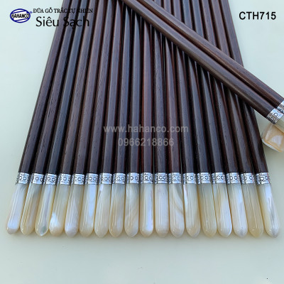 Đũa Trắc đầu ốc biển đai Bạc Super VIP - đủ mẫu (10 đôi/Hộp) dành cho nhà giàu - Sang trọng - Đẳng cấp