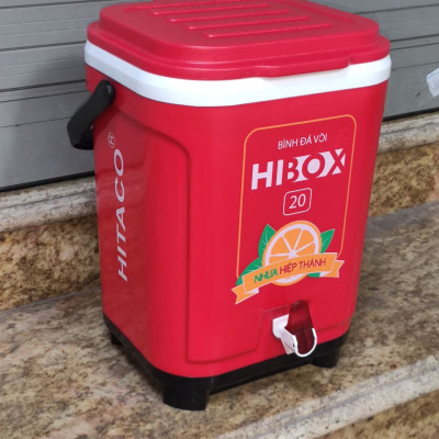 Bình Đựng Đá 20L Có Vòi, Quai Xách – Giữ Nhiệt Tốt, Hình Vuông Cao Chân Đế Chắc  Dùng Đựng Nước Thực Phẩm Đa Năng