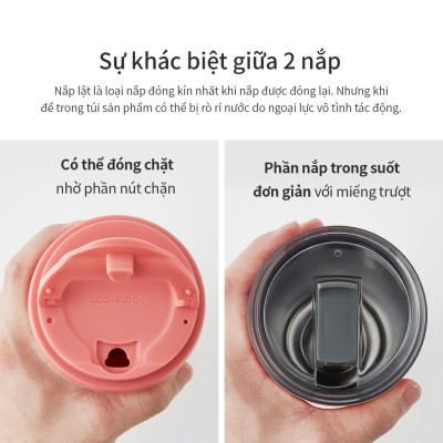 Bình giữ nhiệt LocknLock New Clip Tumbler màu xanh da trời LHC4279SBLU 540ml, Hàng chính hãng, có 2 nắp thay thế - JoyMall