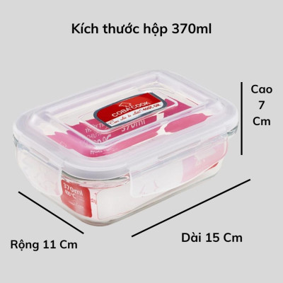 Bộ 2 hộp đựng cơm thức ăn ,trữ thực phẩm thủy tinh chịu nhiệt COBA
