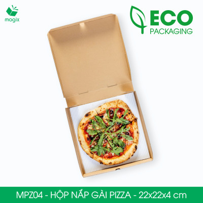 MPZ04 - 22x22x4 cm - 100 Hộp nắp gài pizza đa dụng - Hộp nắp gập, hộp carton gói hàng, hộp quà