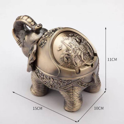 gạt tàn con voi tài lộc đứng bằng đồng ( tặng kèm mở bia 3in1)