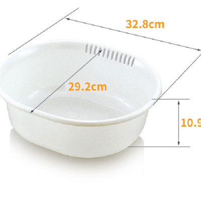 Bộ 01chậu & 01rổ nhựa Oval Sanada Seiko 5.3L cao cấp có tay cầm tiện dụng - Hàng nội địa Nhật Bản.