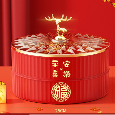 Hộp khay 1 tầng và 2 tầng đựng mứt bánh kẹo Tết có nắp đậy - Mẫu 2025