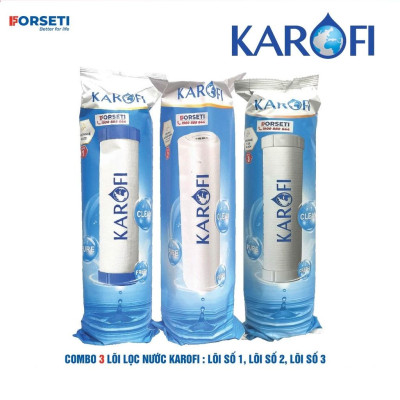 Combo 4 lõi lọc thô (Bộ lọc thô số 1,2,3 + lõi số 1) cho máy lọ nước RO Karofi - Hàng Chính Hãng