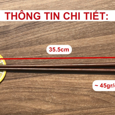 Đũa xào nấu thức ăn DandiHome (đũa cả) gỗ trắc cao cấp, chịu nhiệt tốt, không độc hại khi gặp nhiệt độ cao