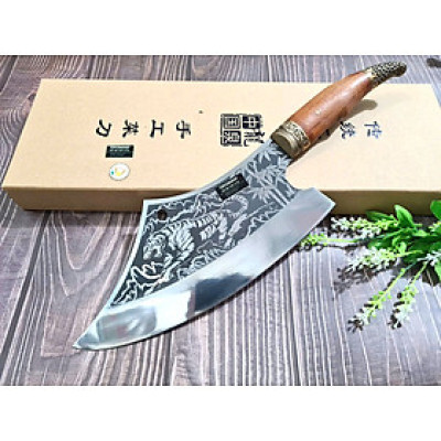 DAO BẾP - DAO THÁI CHẶT HOA VĂN HỔ MÃ A7 DT150 NT topcomshop vn