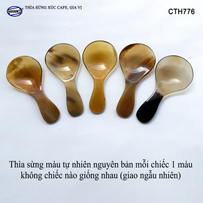 Thìa muỗng miệng to xúc gia vị bằng sừng - nhỏ gọn tiện dụng - giúp gia vị không mất mùi - CTH776