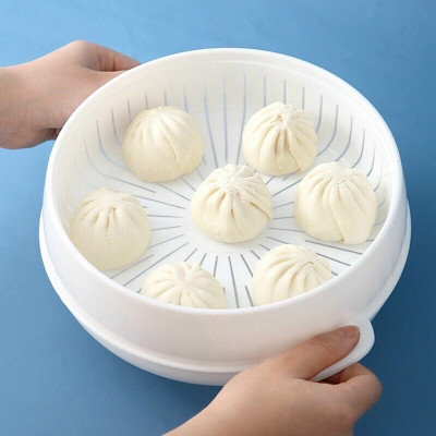 Bộ Khay Hấp Lò Vi Sóng 3 Lớp Việt Nhật - Bộ Khay Hấp Chất Liệu Nhựa PP Nguyên Sinh Không Chứa BPA , Chịu Được Nhiệt Độ Cao An Toàn Cho Người Dùng - Hàng Việt Nam