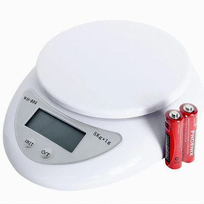 Cân điện tử GDA001 cân nhà bếp 5kg, chia thực phẩm, cân tiểu ly electronic Kitchen tặng kèm 1móc dán trong và pinAAA- Hàng chính hãng
