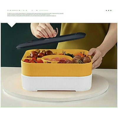 Khay mứt vuông 2 tầng sừng hươu-AVN28