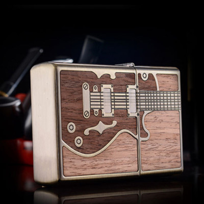 Vỏ Hột Quẹt Bật Lửa Hộp Quẹt Xăng Đá Zorro Z85914 Họa Tiết Cây Đàn - Dùng Xăng Bấc Đá Cao Cấp