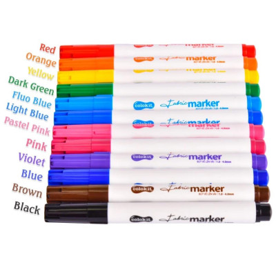 Vỉ 12 Bút Vẽ Trên Vải - Colorkit FM-C002