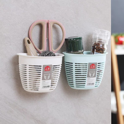 Rổ nhựa dán tường đựng miếng rửa chén và nhiều vật dụng nhỏ như lược kéo bàn chải đũa thìa muỗng - rổ nhựa dán tường siêu dính không cần khoan tường bắt ốc vít