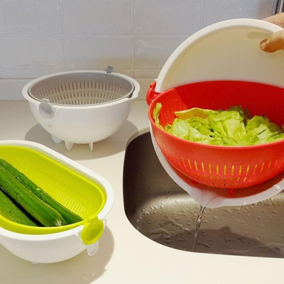 Rổ Nhựa Xoay Làm Ráo Nước Kokubo - Xám