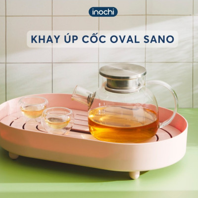 Khay úp cốc oval Inochi - Sano Tặng kèm hình dán sticker dễ thương