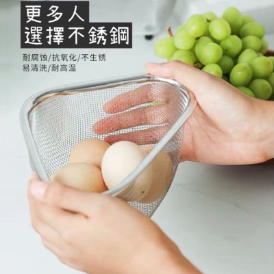 Rổ Inox Tam Giác Echo Metal Sâu 9cm Có Chân Đế Đứng Thông Minh - Hàng nội địa Nhật Bản