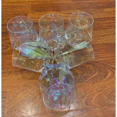 Bộ 6 ly thủy tinh chịu nhiệt cao cấp dùng uống nước hoặc rượu tây vân kim cương ánh trai