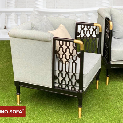 Bộ sofa cao cấp Đông Dương khung đồng Juno Sofa băng 2m và 2 đơn