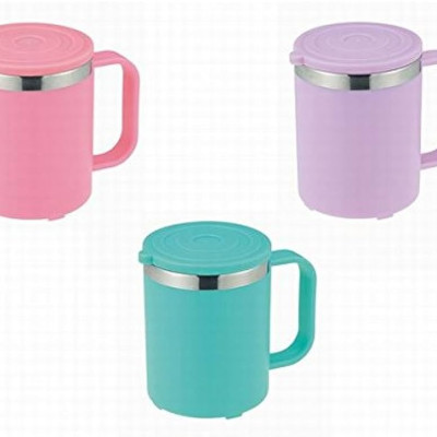 Cốc giữ nhiệt inox bọc nhựa Echo 220ml (Hồng|Tím|Xanh|) - Hàng nội địa Nhật Bản nhập khẩu chính hãng