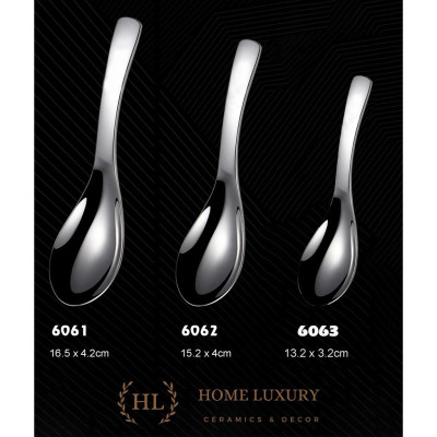 Thìa (muỗng) súp Inox 304 nhập khẩu | THÌA Stainless Steel Cong 3 Size Cao Cấp Inox Không ăn mòn