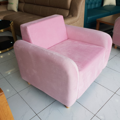 Ghế Sofa Bọc Vải Nhung Màu Hồng Dễ Thương