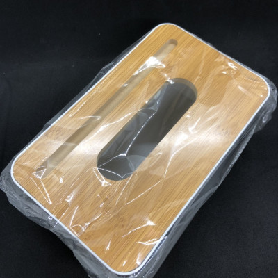 Hộp đựng giấy ăn trắng nắp gỗ cao cấp đa năng