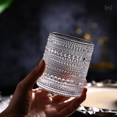 BỘ 6 LY TT CHUYÊN DỤNG CHO COCKTAIL 400ML  | CỐC THỦY TINH HỌA TIẾT NỔI CAO CẤP | Ly 400ml dáng trụ Decor 2022
