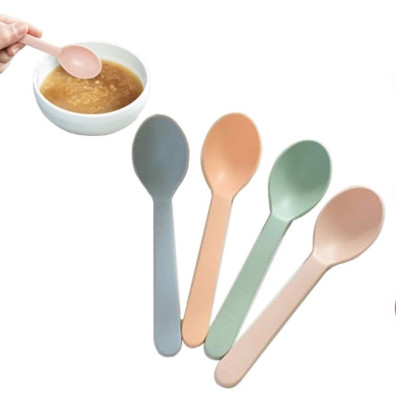 [SET 4] thìa ăn Amori inochi Chất liệu nhựa PP an toàn, không mùi, chịu nhiệt độ cao - muỗng cho bé tự ăn thông minh loại dài Amori