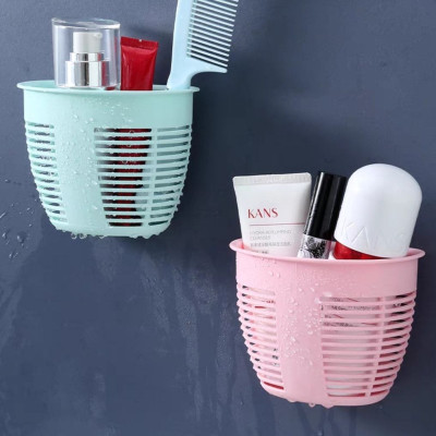 Rổ nhựa dán tường đựng miếng rửa chén và nhiều vật dụng nhỏ như lược kéo bàn chải đũa thìa muỗng - rổ nhựa dán tường siêu dính không cần khoan tường bắt ốc vít