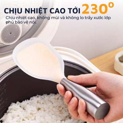 Muỗng xới cơm chống dính tay cầm inox 304 DandiHome