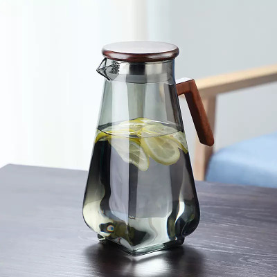 Bình và ly thủy tinh xám dung tích bình 1500ml và ly 300ml (Bình và ly bán riêng)