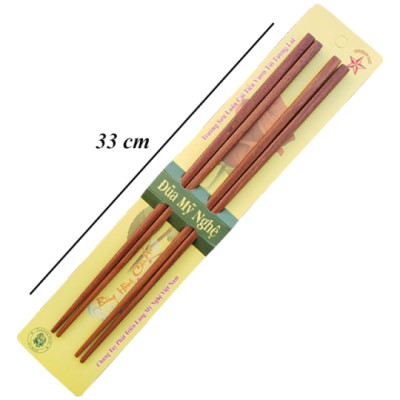 Bộ 02 Đôi Đũa Chiên Xào Xoay Hồng Dài 33 Cm - Đồ Gỗ Nhà Bếp Thương Hiệu Trường Sơn