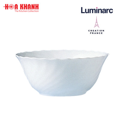 Tô Thủy Tinh Luminarc Diwali Trianon Trắng 18cm đựng thứ ăn, kháng vỡ, cường lực - 1 cái - N3651