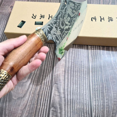 DAO BẾP - DAO THÁI CHẶT HOA VĂN HỔ MÃ A8 DT150 NT topcomshop vn