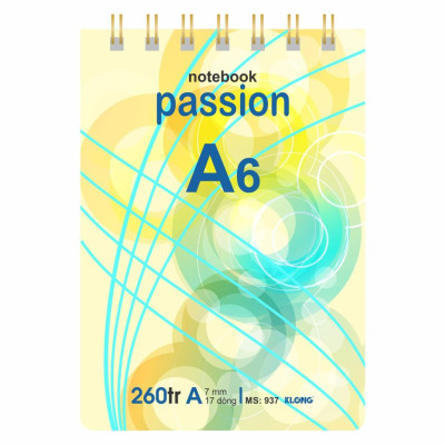 Sổ lò xo kép ngang KLONG A6 260 trang 70/76; MS: 937