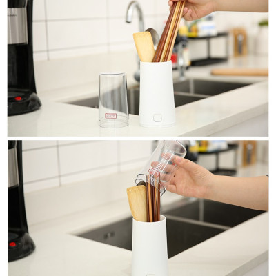 Ống bảo quản đũa thìa màu nâu, có nắp đậy - Hàng nội địa Nhật Bản