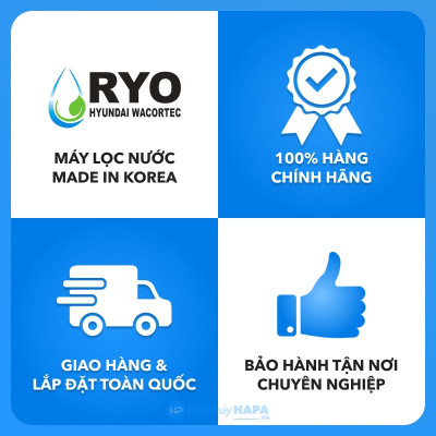 Lõi Lọc Nước Hyundai RYO TCR - FTO Filter - 2 Đầu IN/OUT Khác Phía, Nhập Khẩu Hàn Quốc - Hàng Chính Hãng