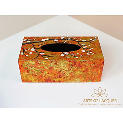 Hộp Giấy Da Cam Họa Tiết Hoa Mai