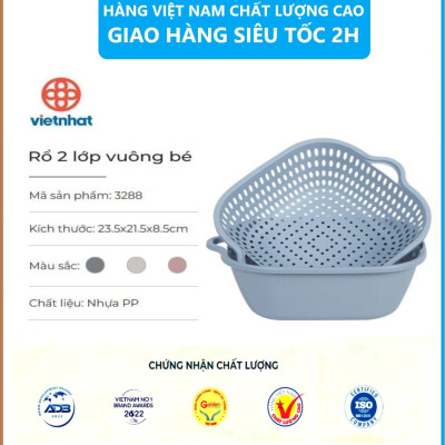 Bộ Thau Rỗ Đựng Rau Củ Quả Đa Năng Chất Liệu Nhựa PP Nguyên Sinh Chuẩn Nhật , EU Đảm Bảo An Toàn Cho Sức Khỏe - Hàng Việt Nam