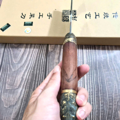 DAO BẾP - DAO THÁI CHẶT HOA VĂN HỔ MÃ A7 DT150 NT topcomshop vn