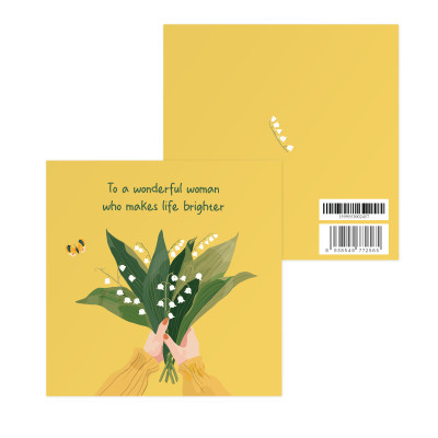 Thiệp mừng phụ nữ 8/3, 20/10, tặng mẹ, SDstationery Wonderful Woman, vuông 12x12 cm