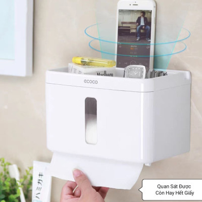 HỘP ĐỰNG KHĂN GIẤY VỆ SINH TREO TƯỜNG CẮT GIẤY TỰ ĐỘNG CAO CẤP - KHÔNG CẦN KHOAN TƯỜNG ỐC VÍT