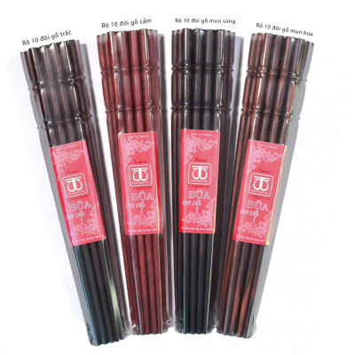 Bộ 10 đôi đũa đẹp đũa sạch  Gỗ Mun.