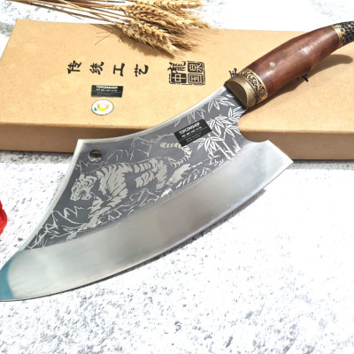 DAO BẾP - DAO THÁI CHẶT HOA VĂN HỔ MÃ A1 DT150 NT topcomshop vn